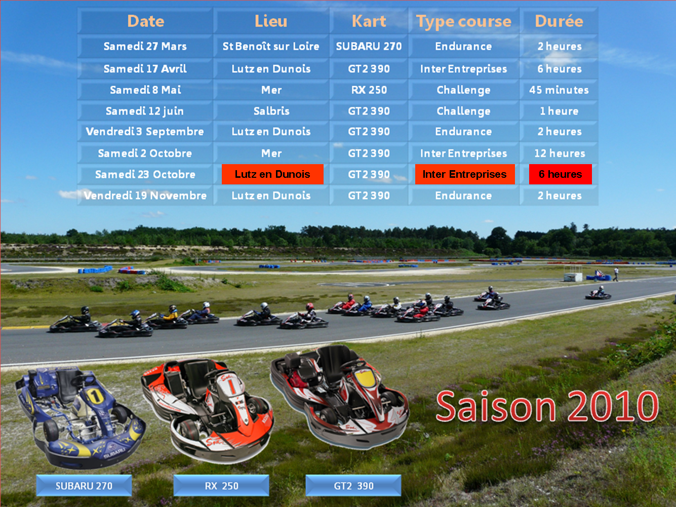 calendrier courses 2